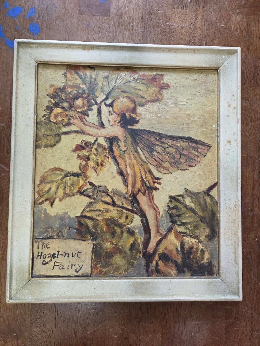 Vintage 1966 Oil Painting "The Hazel-nut Fairy" Cicely Mary Barker Art